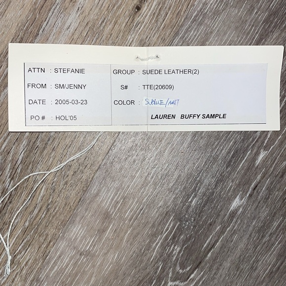 Lauren Ralph Lauren Blue Suede Tan Leather Sample bag Buffy Vintage 2005 - Picture 12 of 12